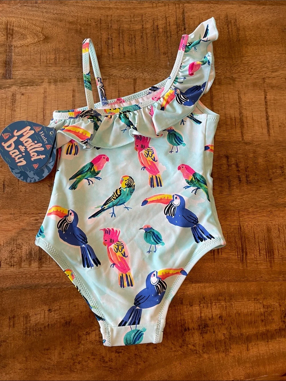 Hatley Swim Tropical Birds Swimsuit Ruffle New 2